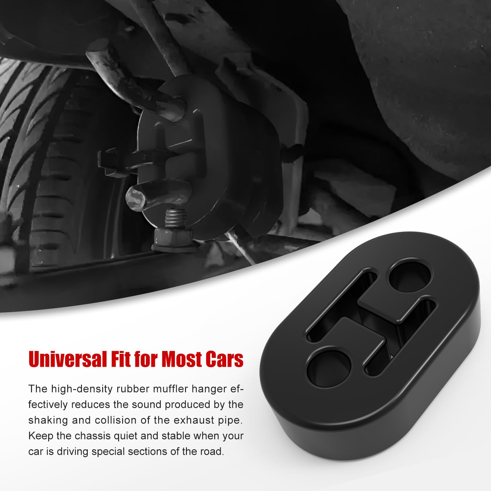 2 Hole Exhaust Hanger Bushing Muffler Upgrade Epdm Insulator Shock Absorbent Mount Bracket High-Density Hangers 12Mm Hole (73Mm