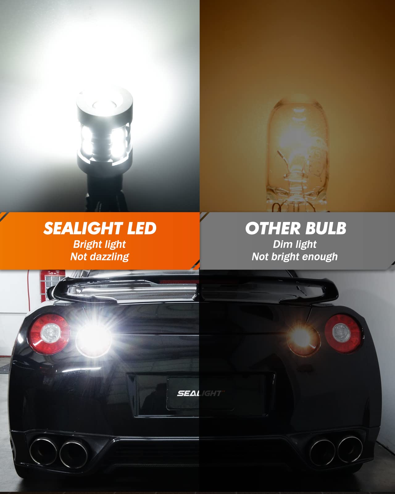 SEALIGHT 921 912 LED Reverse Lights, T15 LED Bulbs 1000LM Super Bright Xenon White Light 906 902 Backup Lights, Reverse Lights,