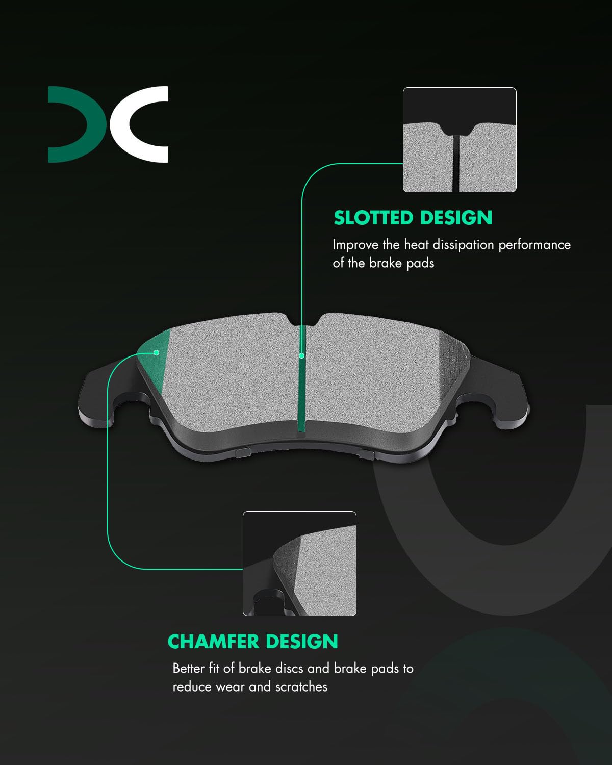 Scitoo D1322 D1386 Front Rear Brake Pads Sets Fit For Audi A4 / A4 Quattro / A5 / A5 Quattro/Allroad / Q5 / S5