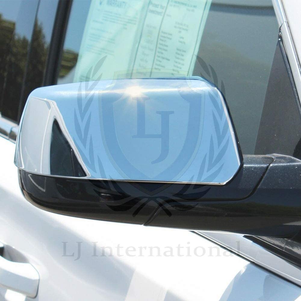 Lj International Quality Accessories Triple Chrome Plated Top Half Mirror+ Tahoe+Suburban+Yukon (Top Mirror Covers Only)