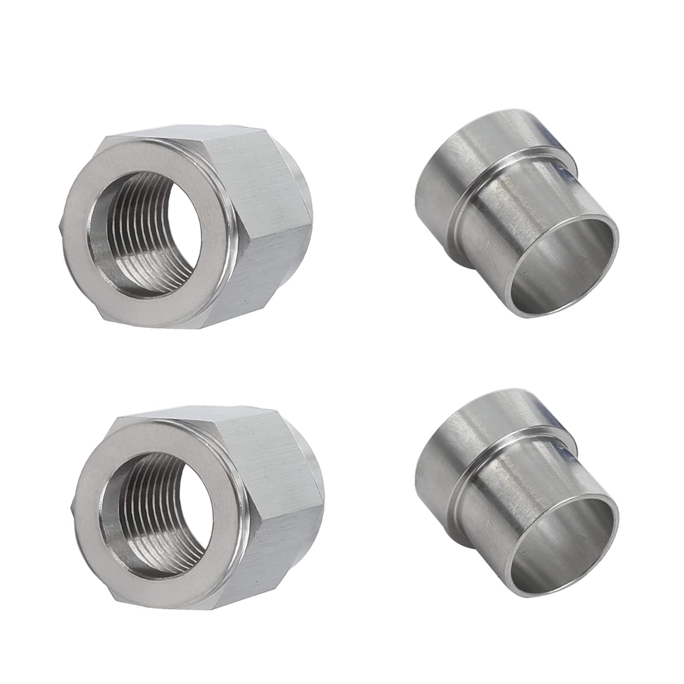 Ac Performance Stainless Steel Hardline Fitting -4 An An4 Female Tube Nut And Sleeve For 1/4'' 6.35Mm Outer Diameter Alloy Tube