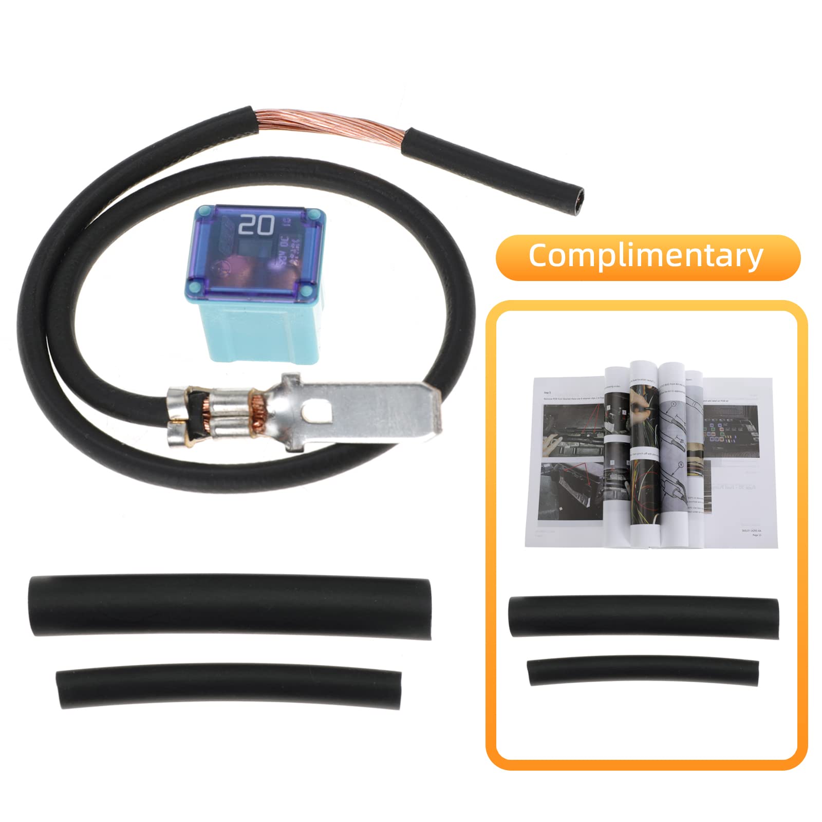 El3Z-14293-A Fuel Pump Fuse Relocation Terminal Kit With 2 Extra Tubes For Ford F150 3.5 3.7 4.6 5.0 6.2 V6 V8 2009-2014 09 10 11 12 13 14 Replaces 926-034 El3Z14293A 926034