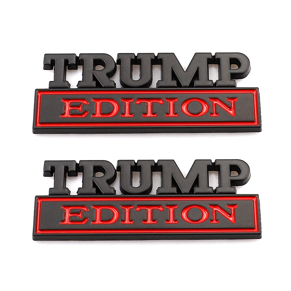 2 Pcs Trump Edition Emblem Car Side Rear Front Hood Trunk Door Fender Bumper Metal Badge 3D Decal Sticker Fit For F150 F250 F350