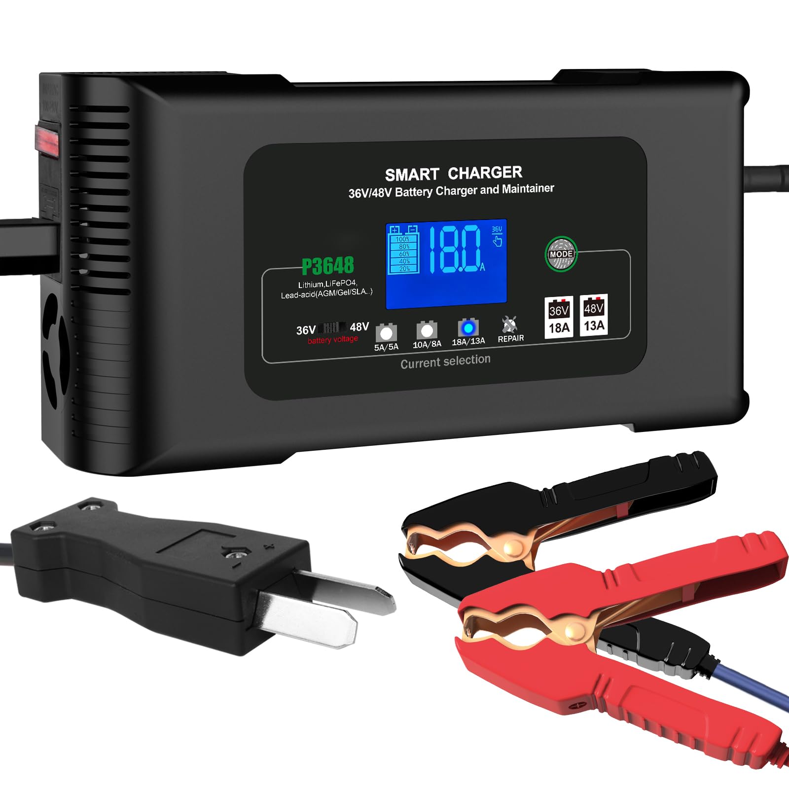 Golf cart Battery Charger, 36V 18A and 48V 13A Trickle Battery Charger,36 Volt Golf Cart Charger,for Club Car,EZGO & Yamaha,Lith