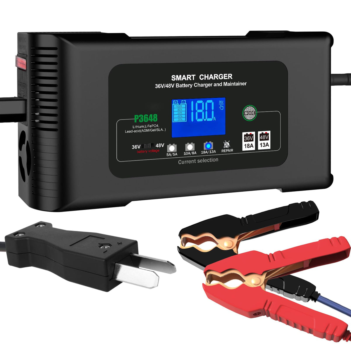 Golf cart Battery Charger, 36V 18A and 48V 13A Trickle Battery Charger,36 Volt Golf Cart Charger,for Club Car,EZGO & Yamaha,Lith