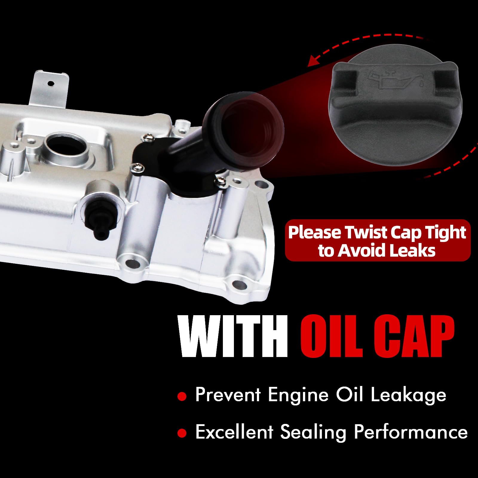 MITZONE Aluminum Valve Covers Kit for Nissan Armada/Pathfinder/Titan NV3500 QX56 5.6L - Upgrade Silver Finish, Compatible Parts #13264-ZE01A/ZE