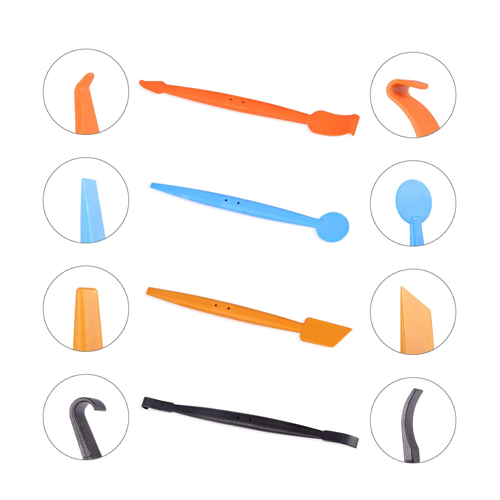 Foshio Car Vinyl Wrap Tool Kit 7 In 1 Flexible Magnetic Micro Stick Squeegee Curves Slot Tint Tool Kit With 14 Working Angles Fi