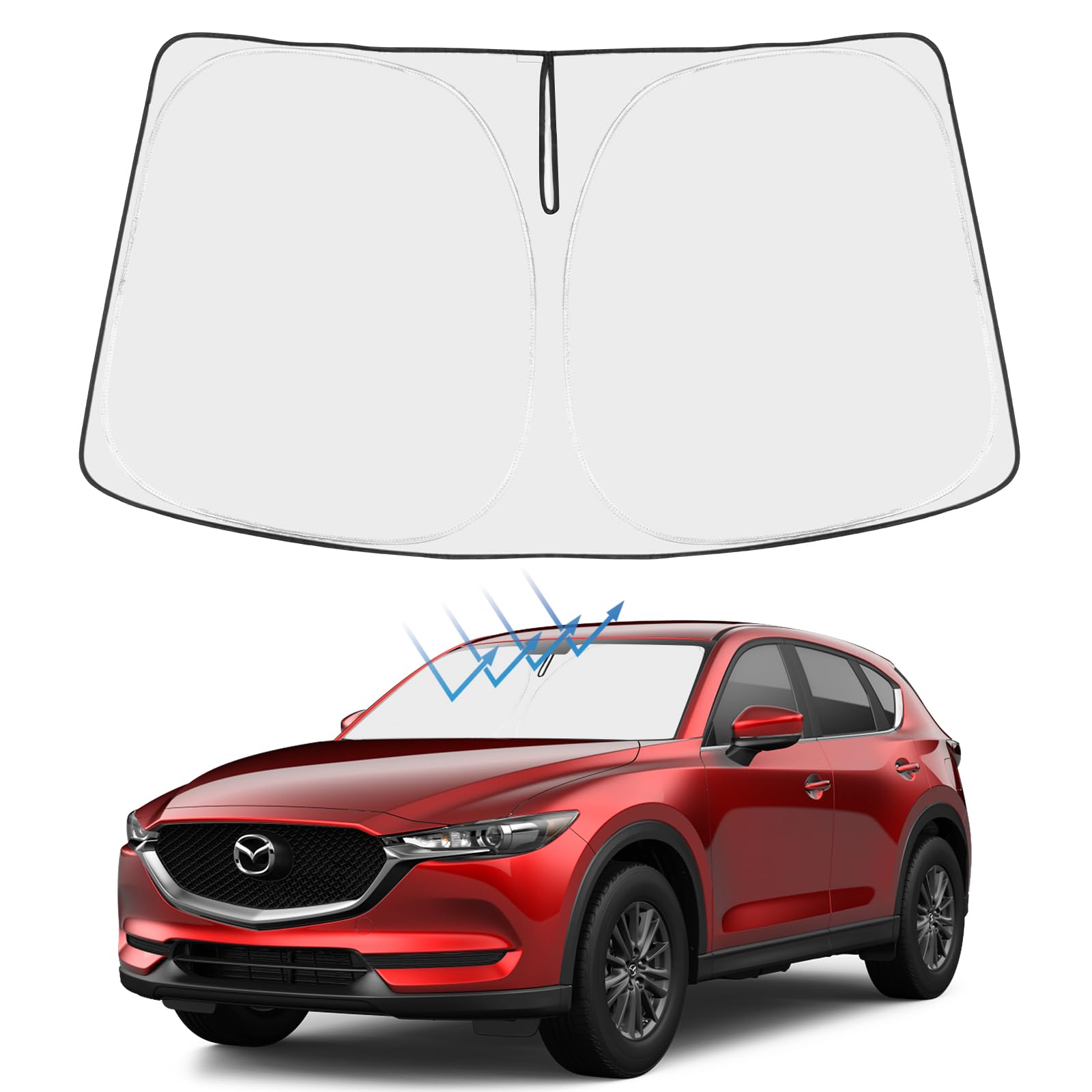 Proadsy Front Windshield Sun Shade Foldable Sunshade Protector Sun Visor Custom Fit 2020-2024 2025 Mazda Cx-30 Cx30 Suv Accessories