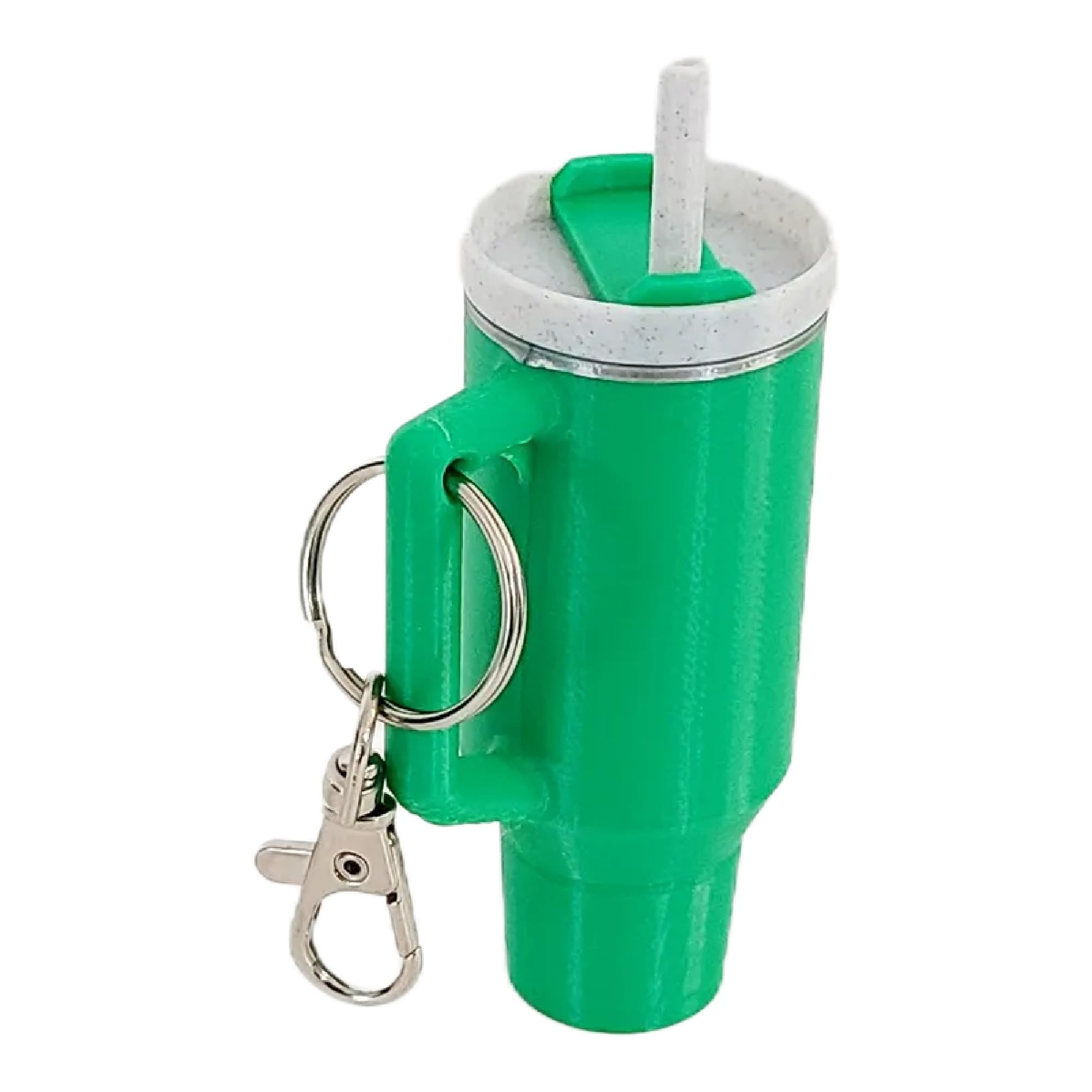 Miniature Stanley Tumbler Cup Replica Keychain - 3D Printed Desk Accessory (Green)