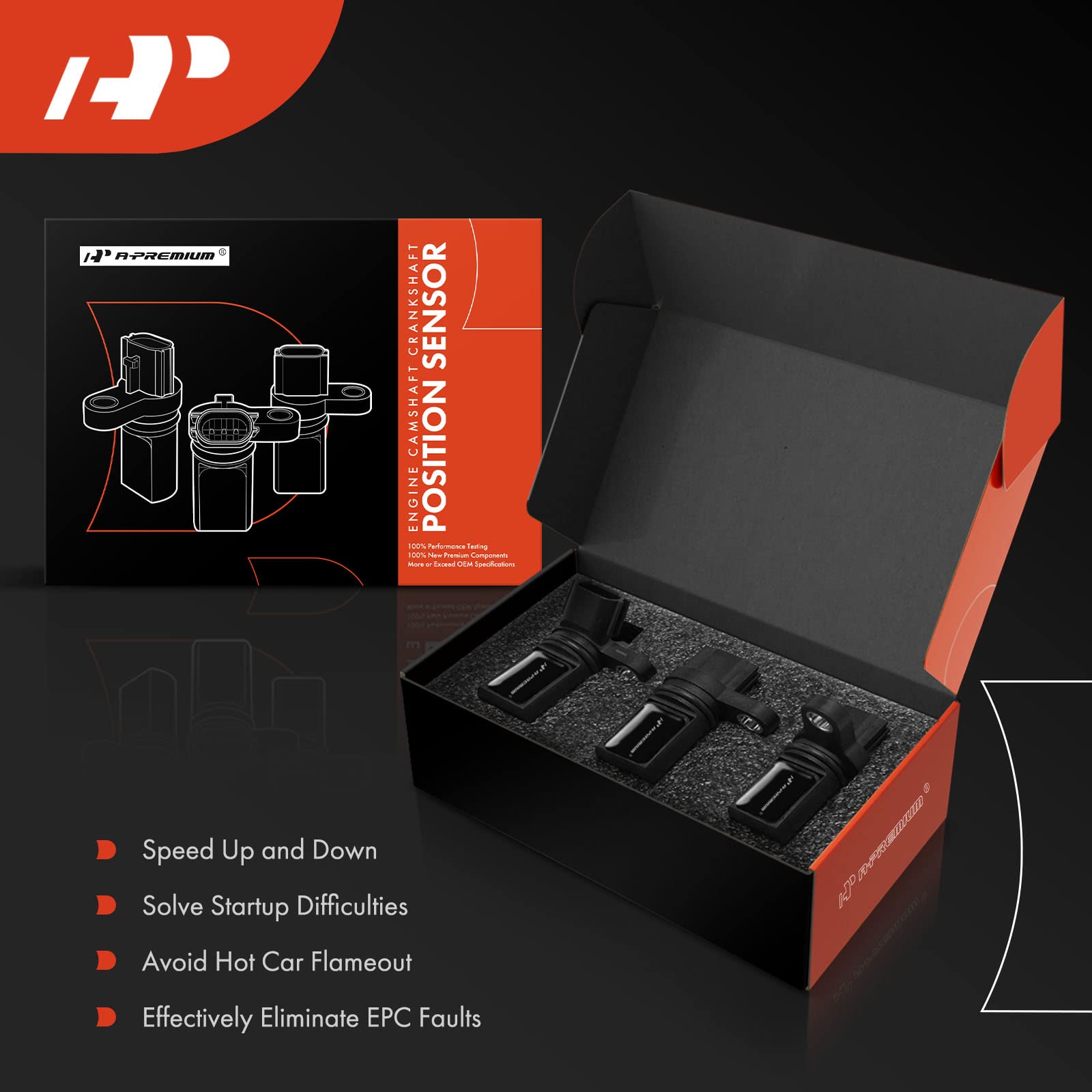 A-Premium Camshaft Crankshaft Position Sensor Compatible with Nissan & Infiniti Vehicles - 3.5L V6 - Altima, Maxima, 350Z, Muran