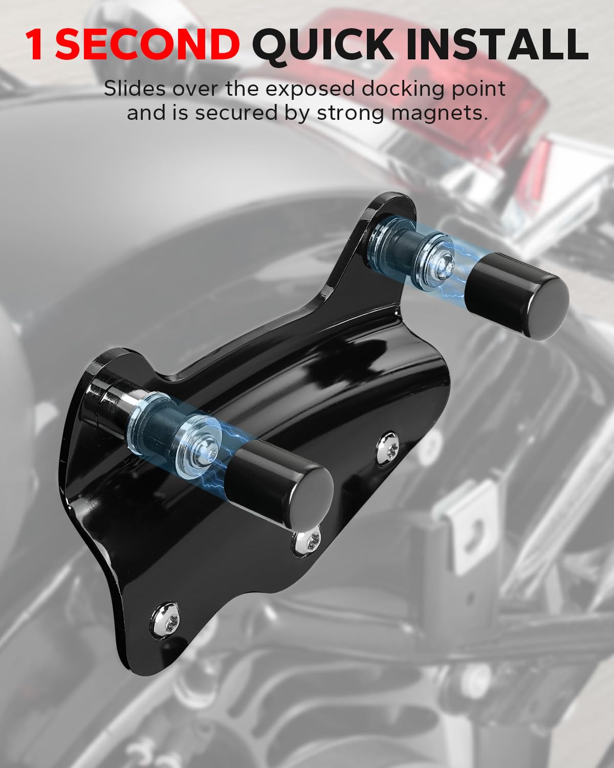 Amazicha 4 Pcs Black Docking Hardware Cover Kit Compatible With Harley Davidson Touring Electra Glide Road King Street Glide 2009-Later