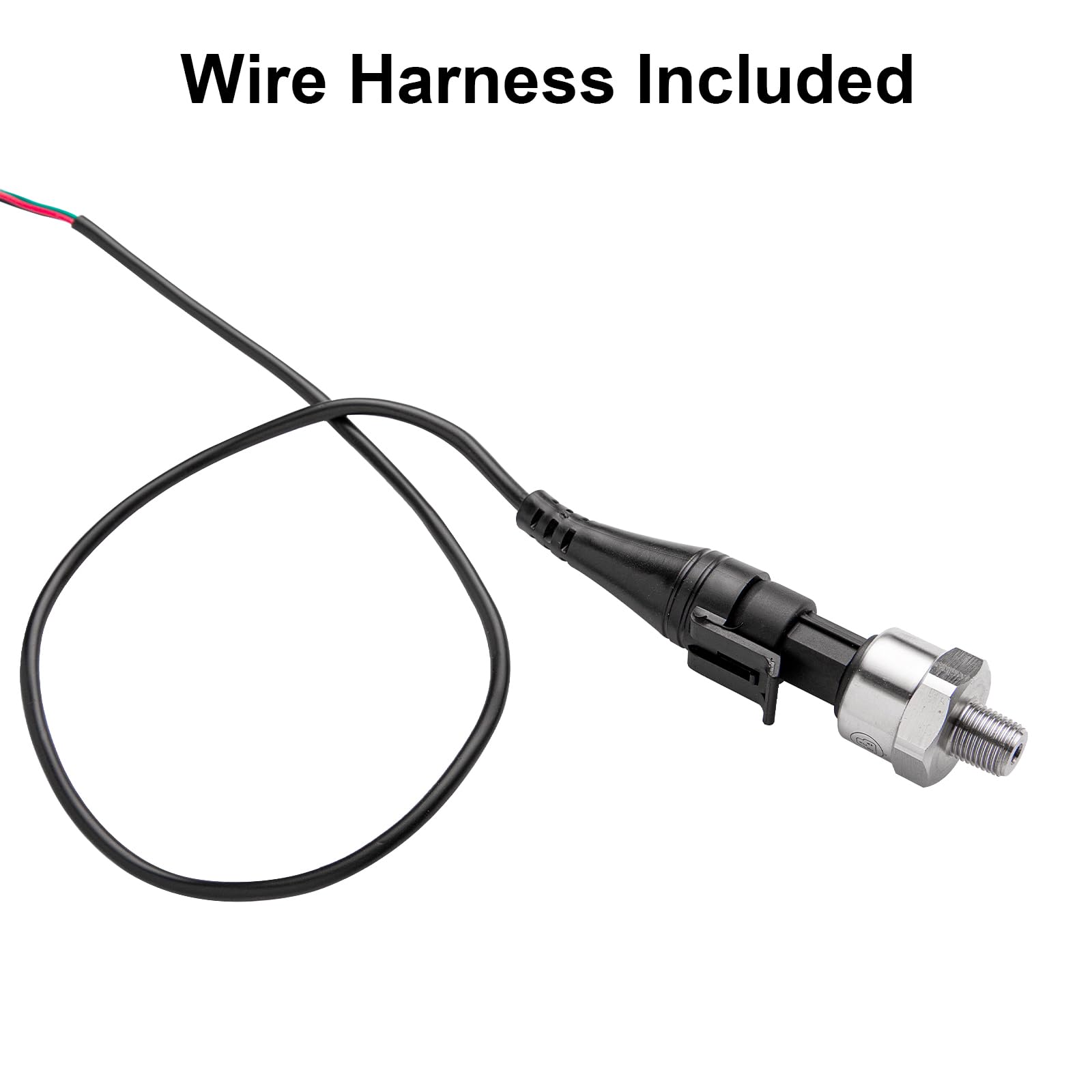 Ronybuy 100 Psi Oil Fuel Pressure Sensor Transducer Sender 1/8'' -27 Npt Thread With Harness Kit For Fuel Oil Air Water, 316 Sta