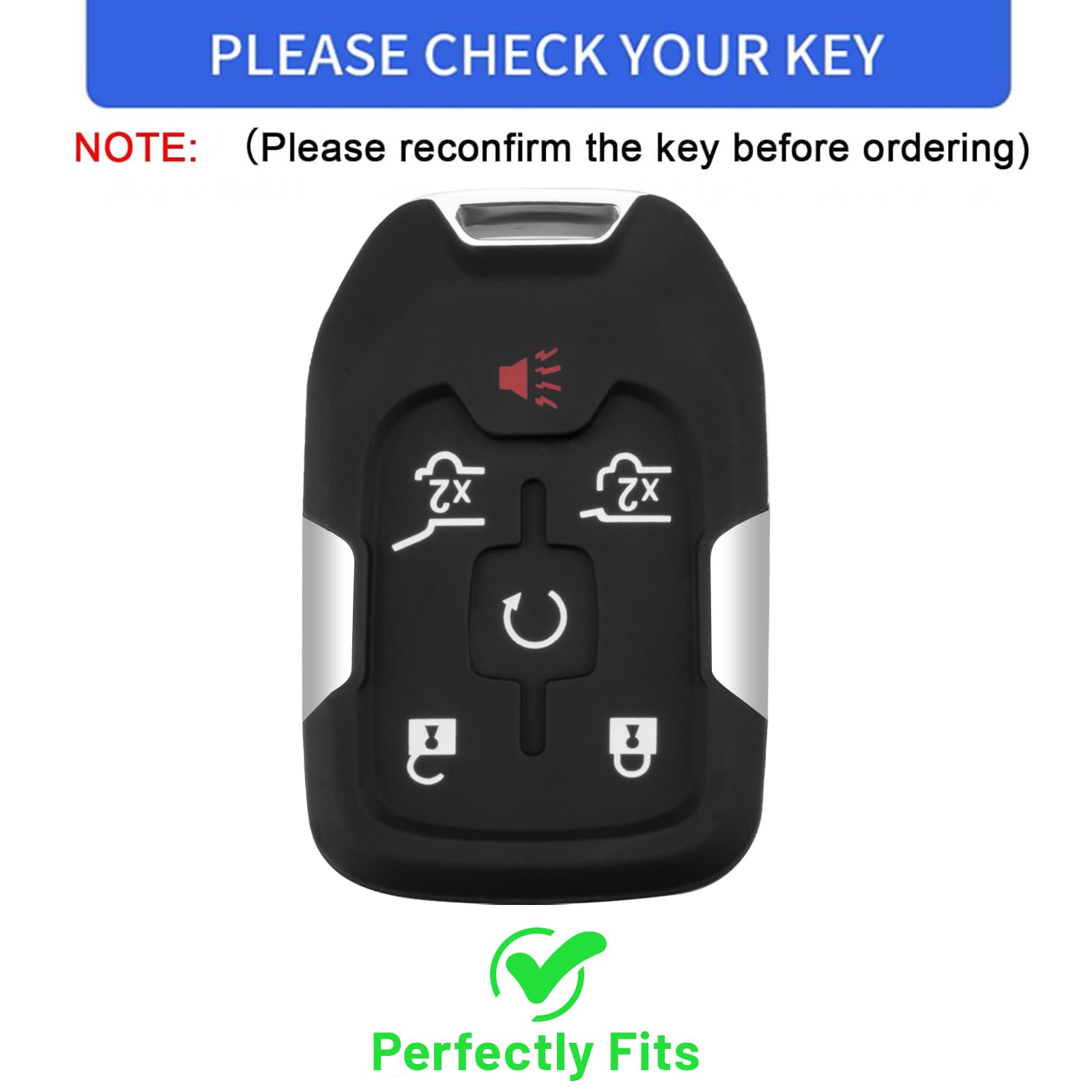 Xiyang Trade For Gmc Key Fob Cover With Keychain, Soft Tpu Full Protection Key Shell Key Case Compatible With Chevy Silverado Su