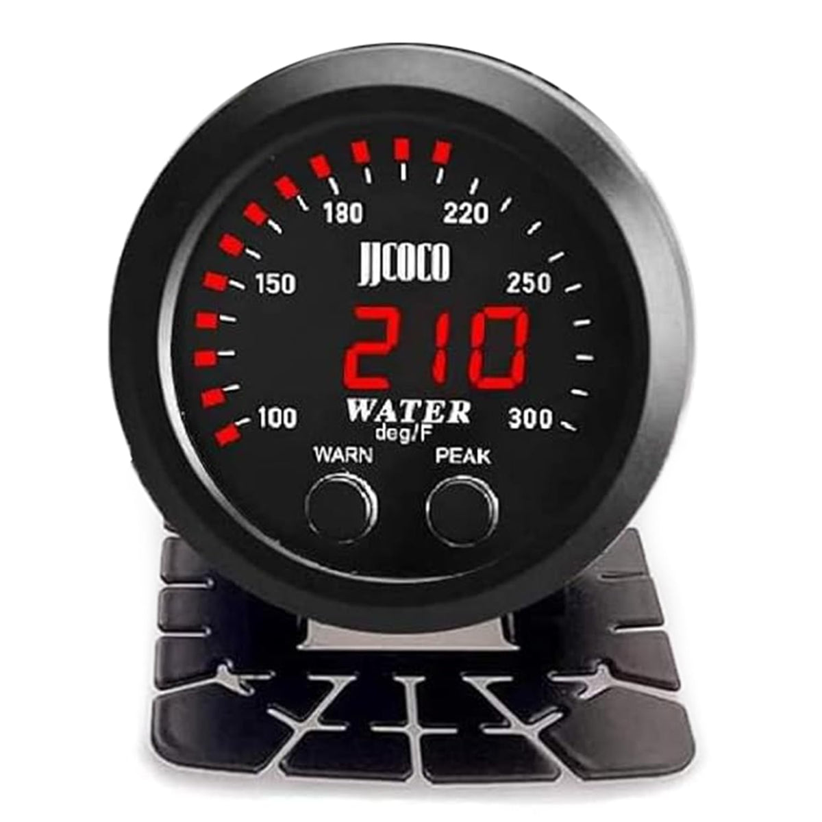 ZHSYMX Universal 2Inch(52mm) Water Temperature Gauge with Alarm and 1/8NPT Sensor Car Digital Meter Temp 100-300F(-17~187C) Red 