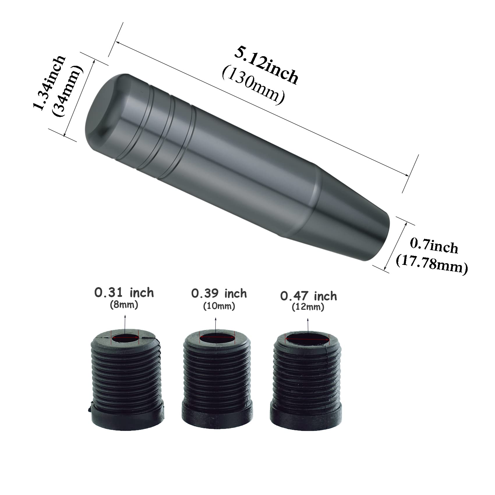 Abfer 5'' Heavy Weighted Shift Knob,Car Aluminum Alloy Gear Stick Lever Shifter Handle Knobs Fit Most Automatic Manual Vehicle (