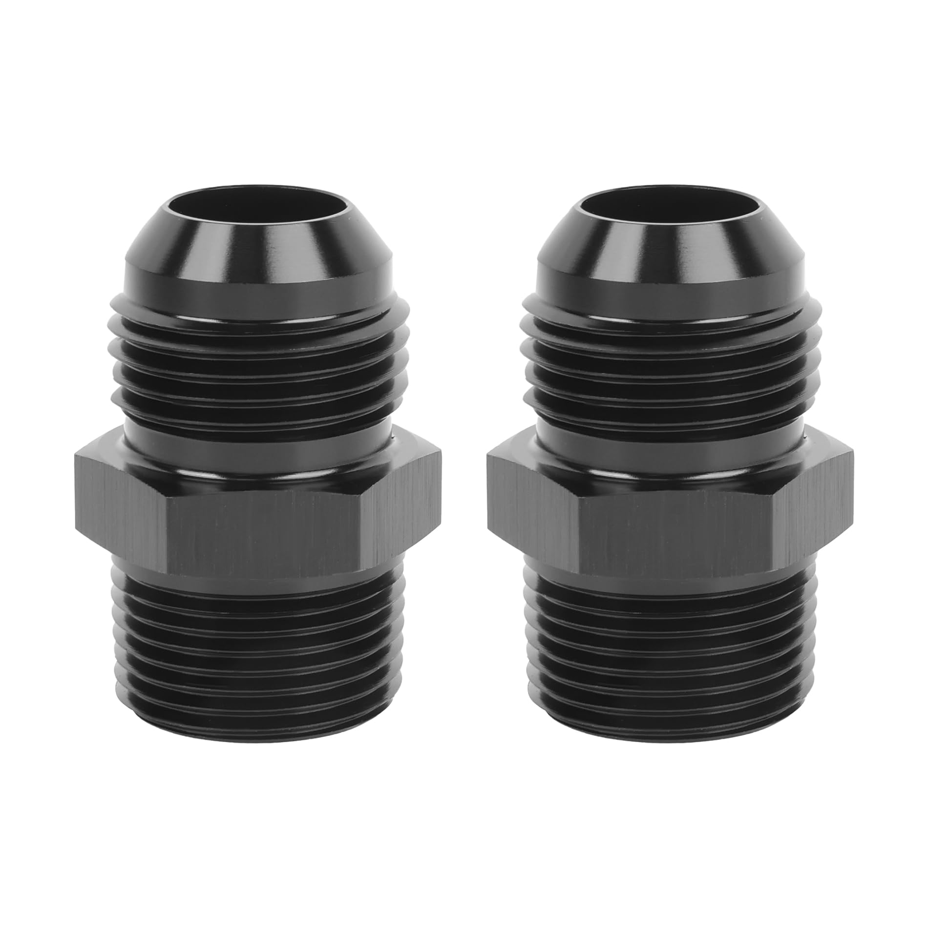 Evil Energy 12An Male Flare To 3/4'' Npt Pipe Fitting Adapter Straight Aluminum Black 2Pcs