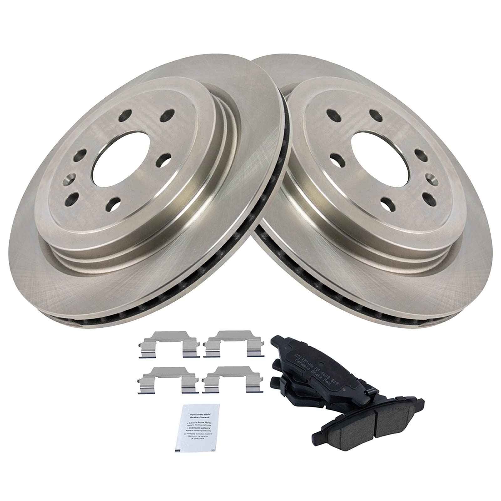 Trq Rear Brake Pad & Rotor Kit Brake Pads Brake Rotor Ceramic Compatible With 2010-2016 Cadillac Srx