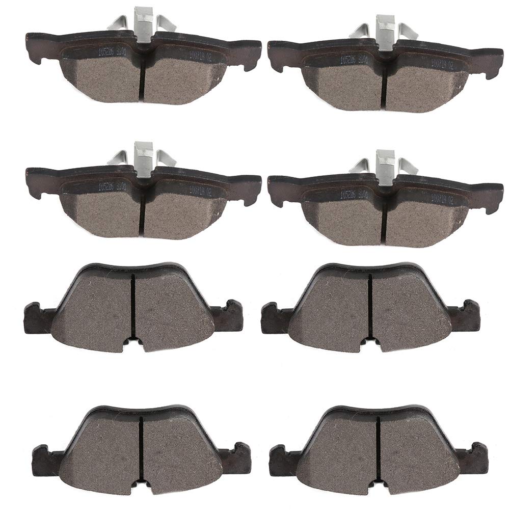 Scitoo Ceramic Front Rear Disc Brake Pad Set Fit For 2008-2013 For Bmw 128I, 2006 For Bmw 325I, 2006 For Bmw 325Xi, 2007 For Bmw