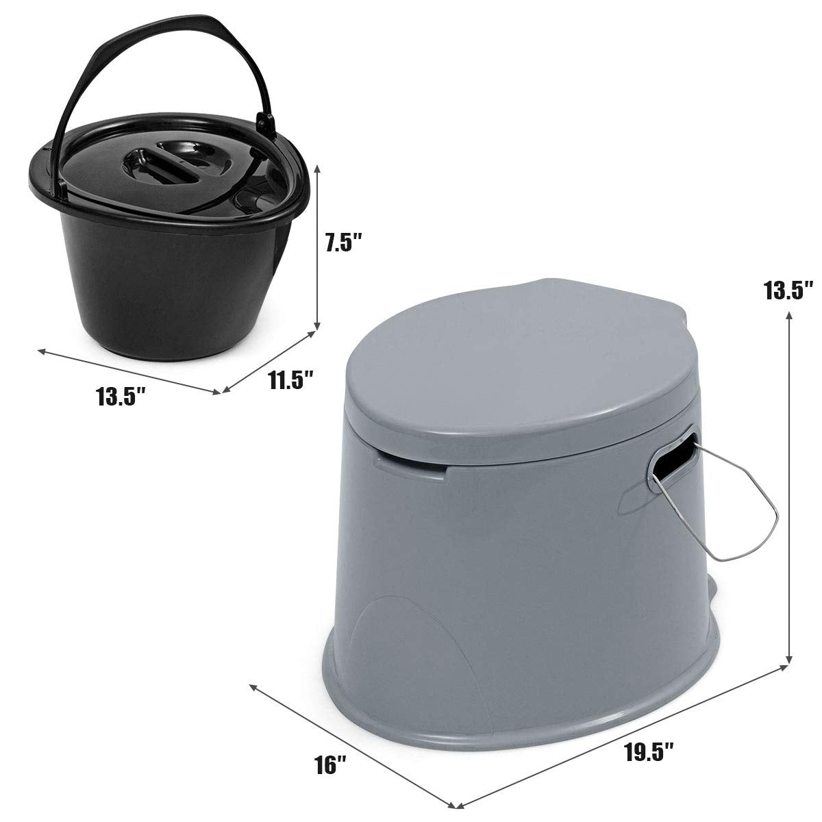 S Afstar Portable Toilet, Camping Porta Potty With Detachable Inner Bucket & Removable Toilet Paper Holder, Indoor Outdoor Toilet, Lightweight Rv Toilet For Camping Boating Travel Trips