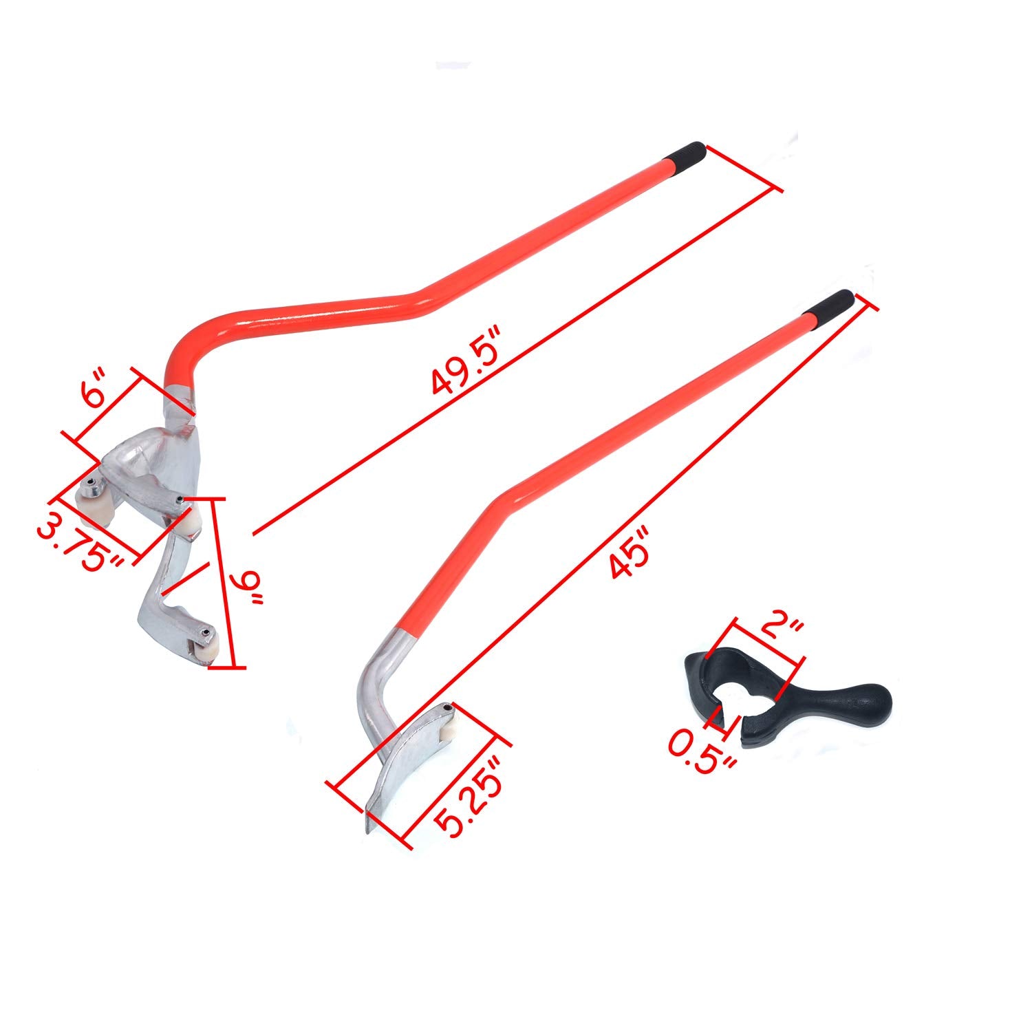 Httmt- Vehicle 3Pcs Tire Changer Mount Demount 17.5' - 24' Tires Bead Tool Nylon Rollers Heavy Duty Removal Ornage [P/N: Et-Car-Tire004-Red]…