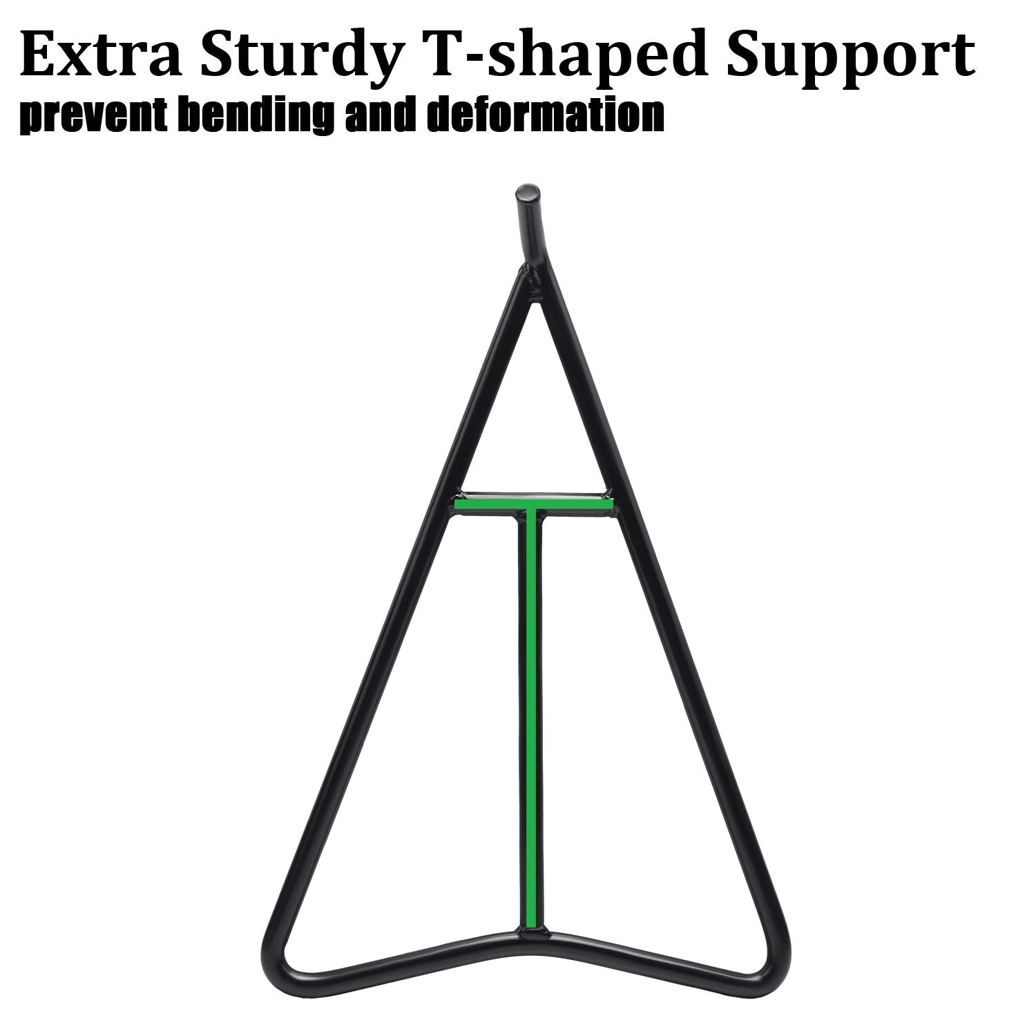Eapele Triangle Stand for Dirt Bike, T-shaped Central Support for Greater Bearing Capacity, Solid Steel Structure with Black Pow