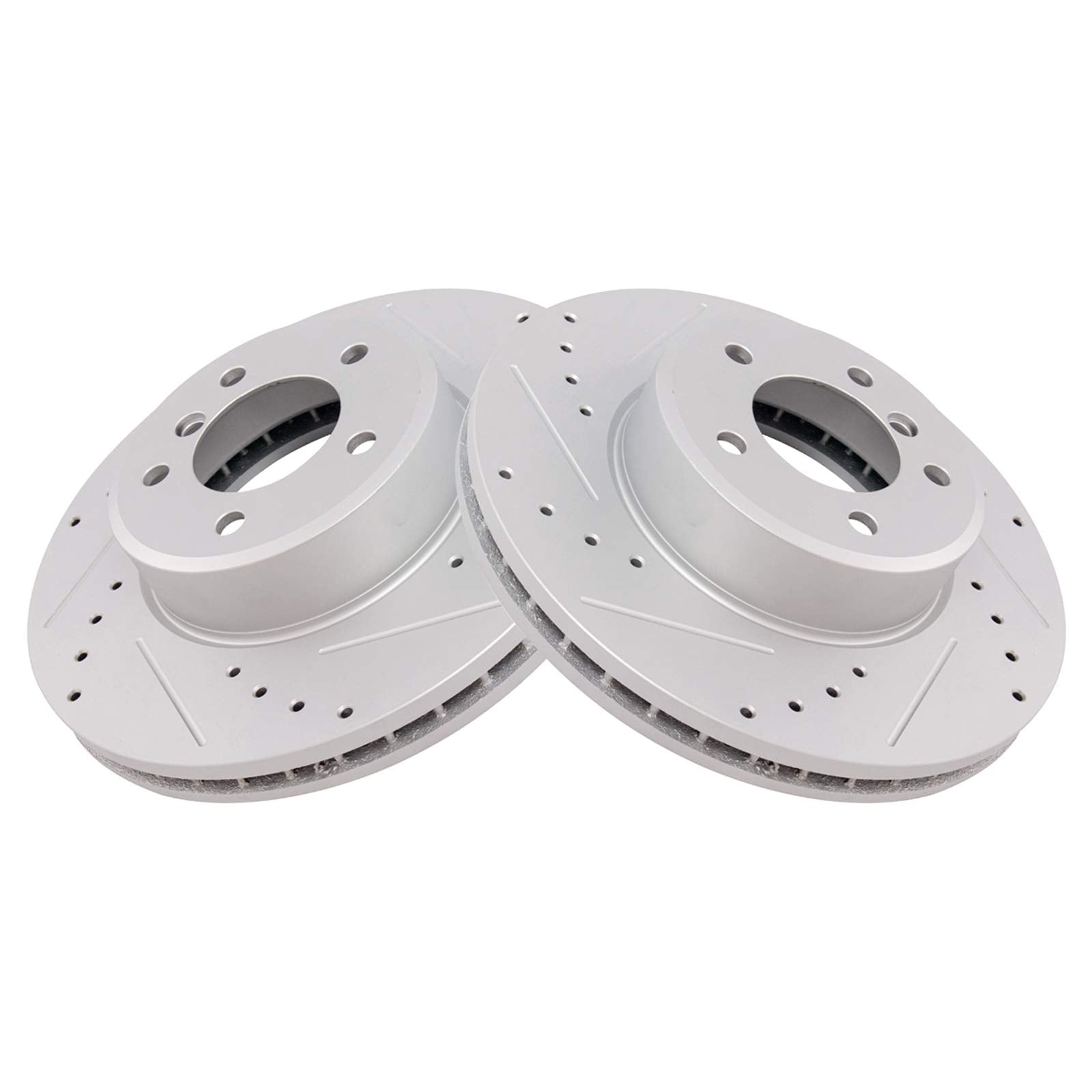 Trq Front Performance Brake Rotors Set Vented Premium G-Coated Compatible With 2004-2007 Bmw 525I 2007 525Xi 2008-2010 528I 2009