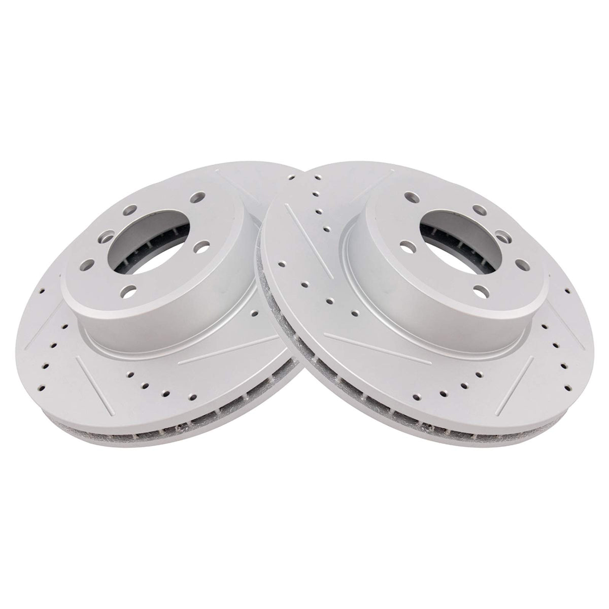 Trq Front Performance Brake Rotors Set Vented Premium G-Coated Compatible With 2004-2007 Bmw 525I 2007 525Xi 2008-2010 528I 2009