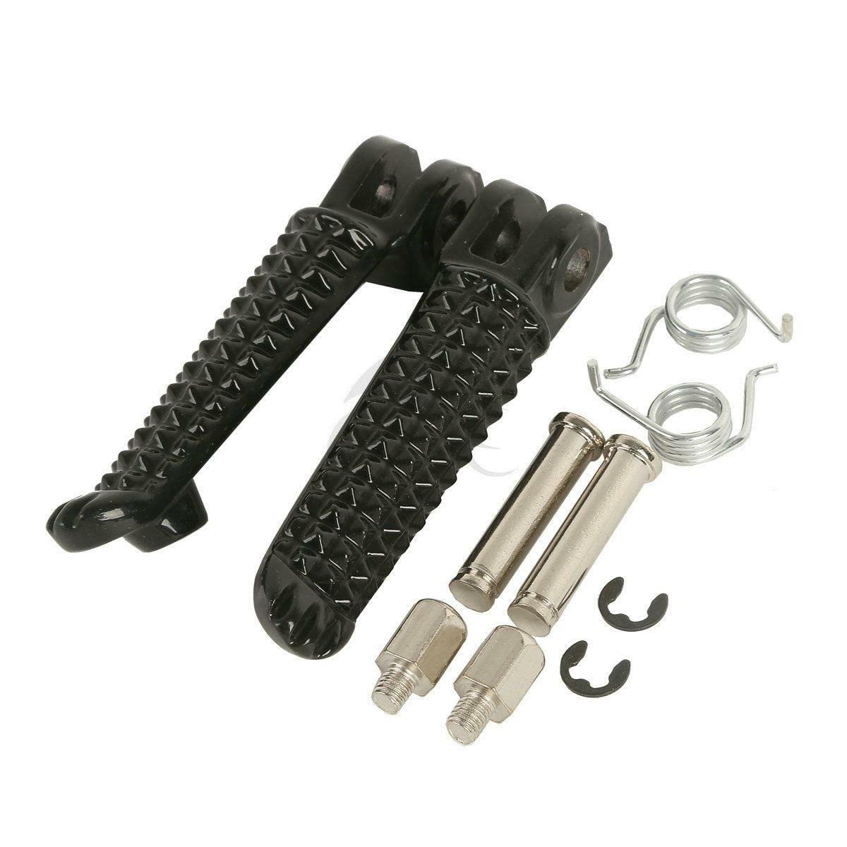 Xfmt Black Left&Right Foot Pegs For Yamaha Yzf R1 1998-2022 R1S R1M 2015-2022 Yzf R6 1999-2020 Yzf R6S 2003-2009
