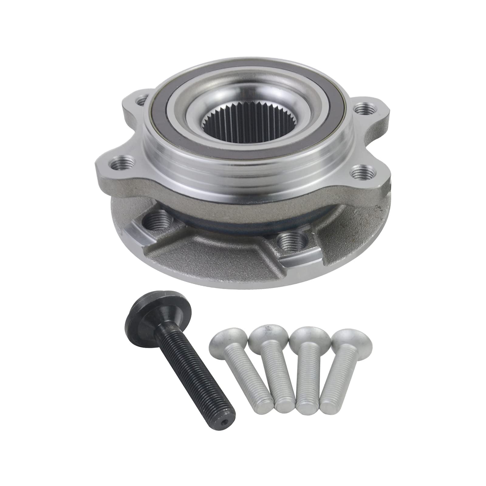 Koomaha 513301 Front & Rear Wheel Hub And Bearing Assembly Replacement For 2009-2015 Audi A4 A5 A6 A7 A8 Quattro Awd, Q5 Sq5 S4 S5 S6 S7 S8 Part# Br930817