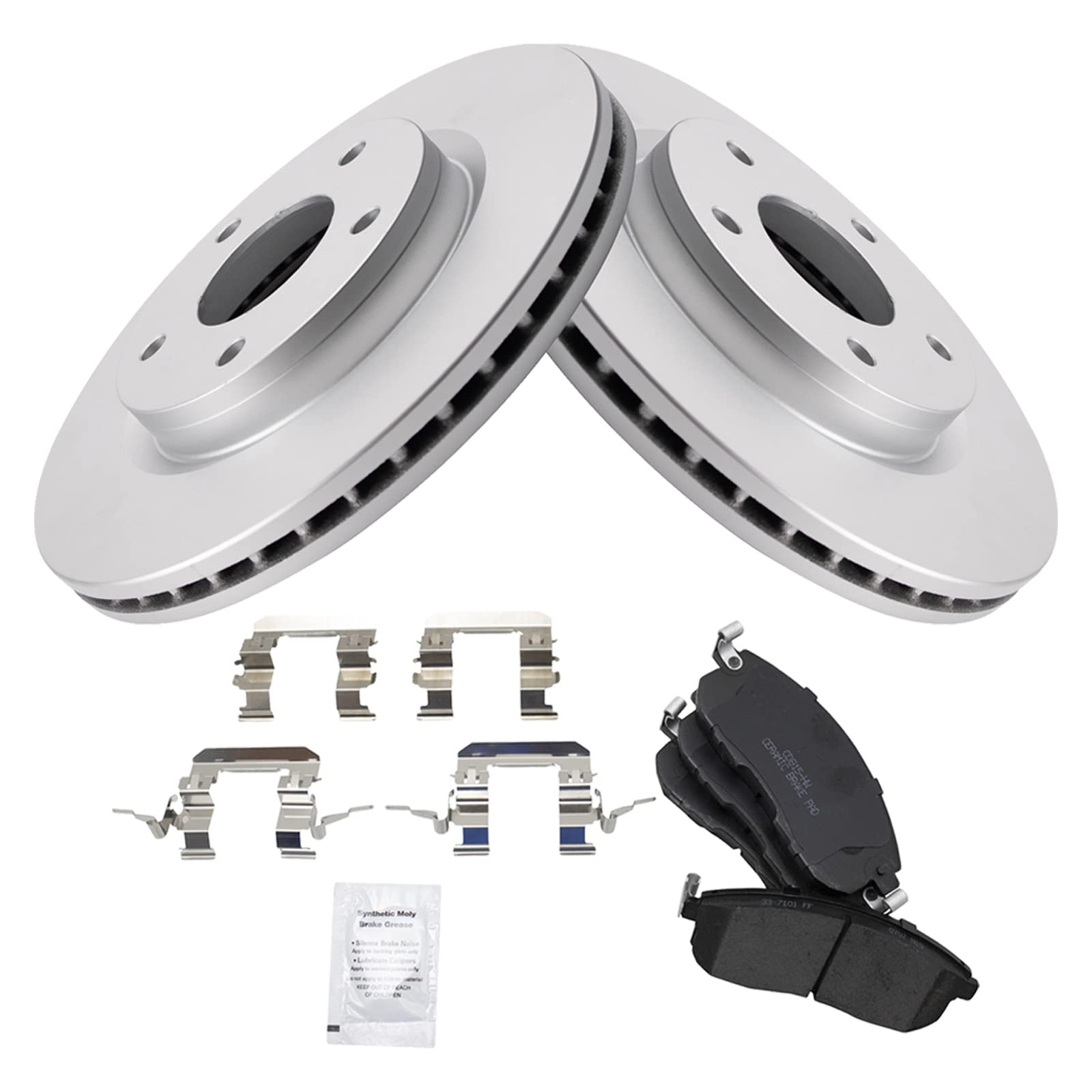 Trq Front Brake Pad & Coated Rotor Kit Premium Ceramic For Nissan Sentra Brand