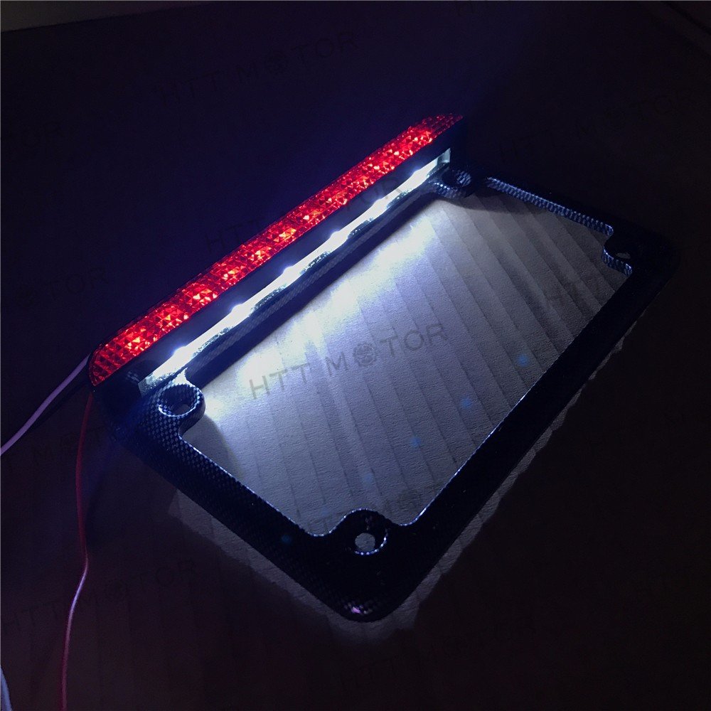 Httmt Mt294-002- 7''X4'' License Plate Frame 6'' Led Compatible With /Suzuki/Yamaha/Kawasaki/Harley
