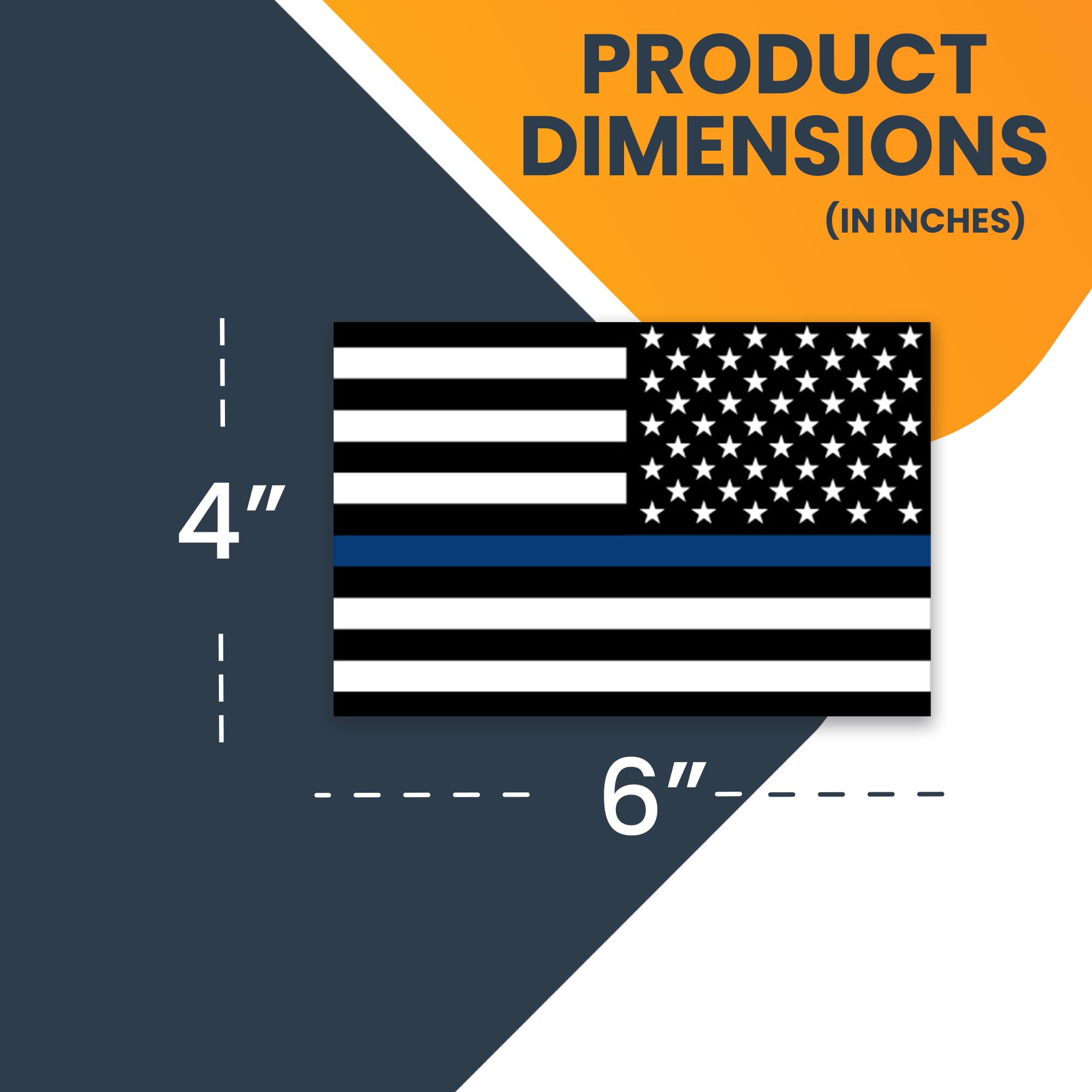 Magnet Me Up Thin Blue Line American Flag Magnet Decal, 4X6 Inches, Opposing 2 Pack, Heavy Duty Automotive Magnet For Car Truck