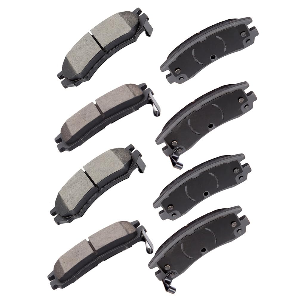 Cciyu D507 D698 Front & Rear Ceramic Disc Brake Pads Kit For Oldsmobile Alero 1999-2004,For Pontiac Grand Am 1999-2005 8Pcs