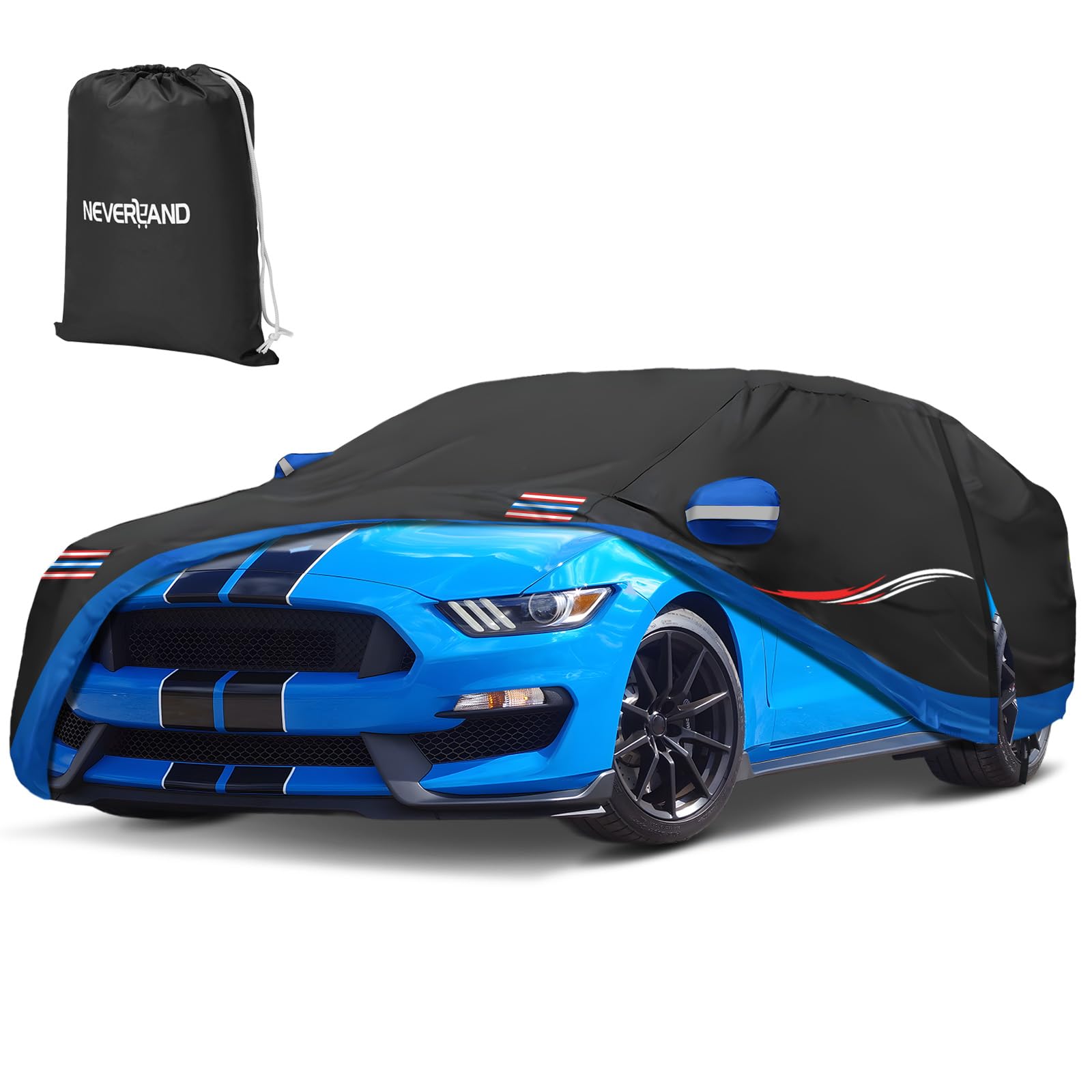 Neverland Car Cover For Mustang - Custom Fit For Ford Mustang Gt 1994-2025, 420D All Weather Waterproof Heavy Duty For Outdoor S