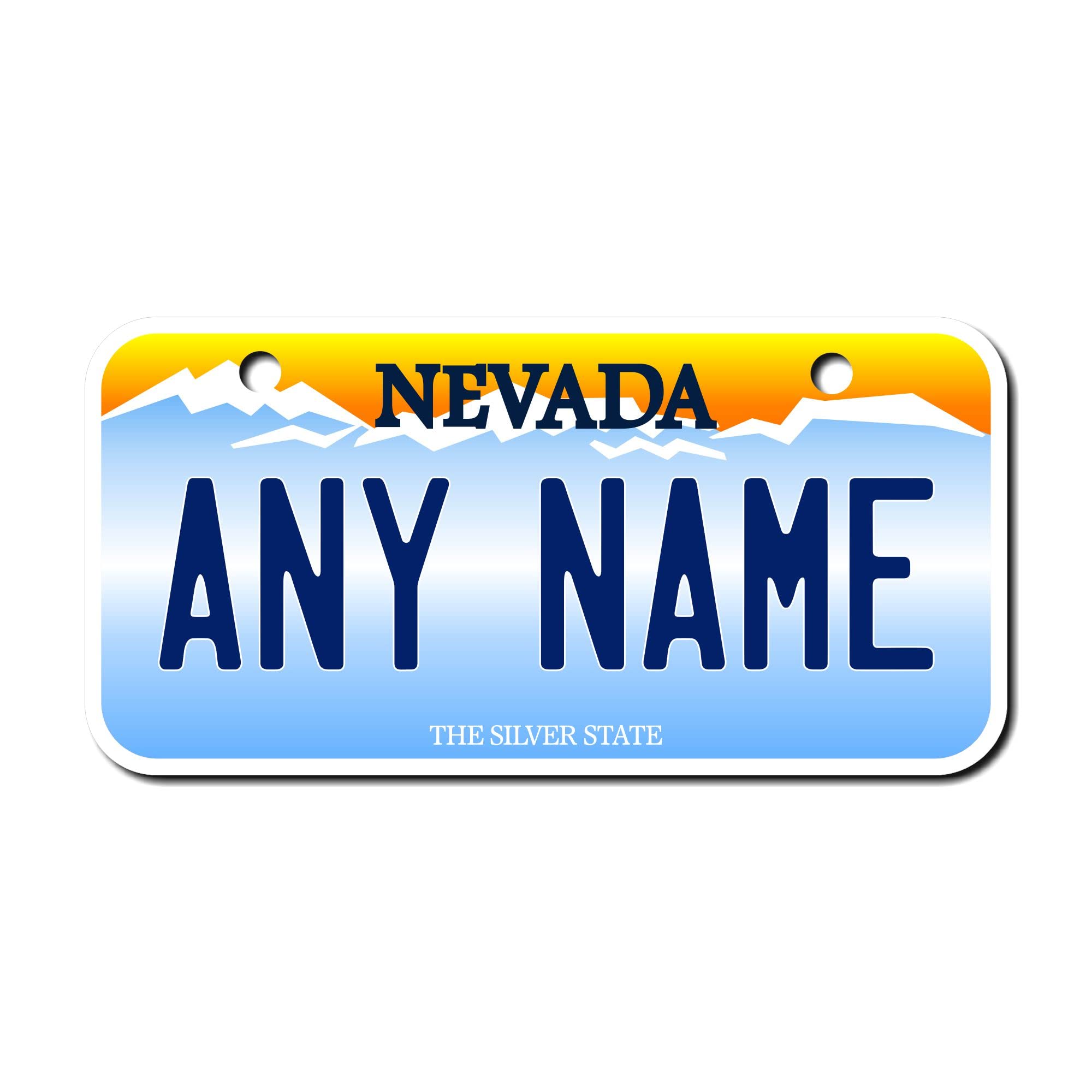 Teamlogo Personalized Nevada License Plate - Sizes For Kid 'S Bikes, Cars, Trucks, Cart, Key Rings Version 1 (3 X 6 Aluminum Lic