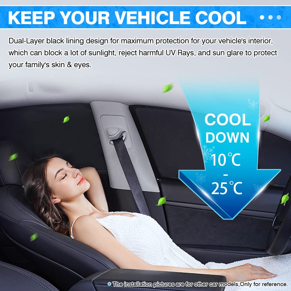 T Tgbros Window Sunshade For 2023-2025 Honda Crv Windshield Side Rear Window Full Set Car Privacy Sun Shades Custom Fit Foldable