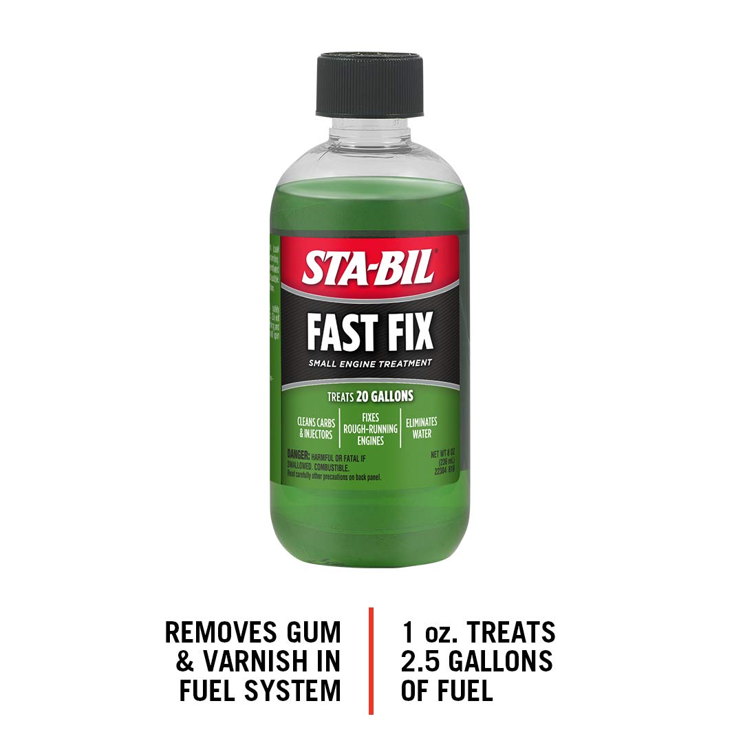 Sta-Bil (22304-12Pk Fast Fix Small Engine Treatment - Cleans Carbs And Injectors - Fixes Rough Running Engines - Treats 20 Gallo