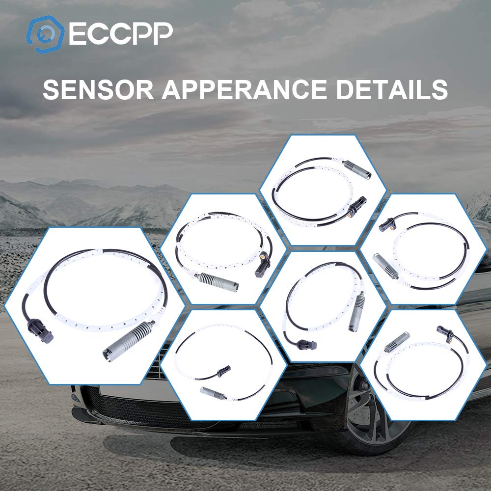 Eccpp Rear Left Right Abs Wheel Speed Sensors Compatible With 2009-2013 For Bmw 128I,2006-2011 For Bmw 323I,2006 For Bmw 325I/330I,2007-2011 For Bmw 328I,2011 For Bmw 335D Als449 Set Of 2