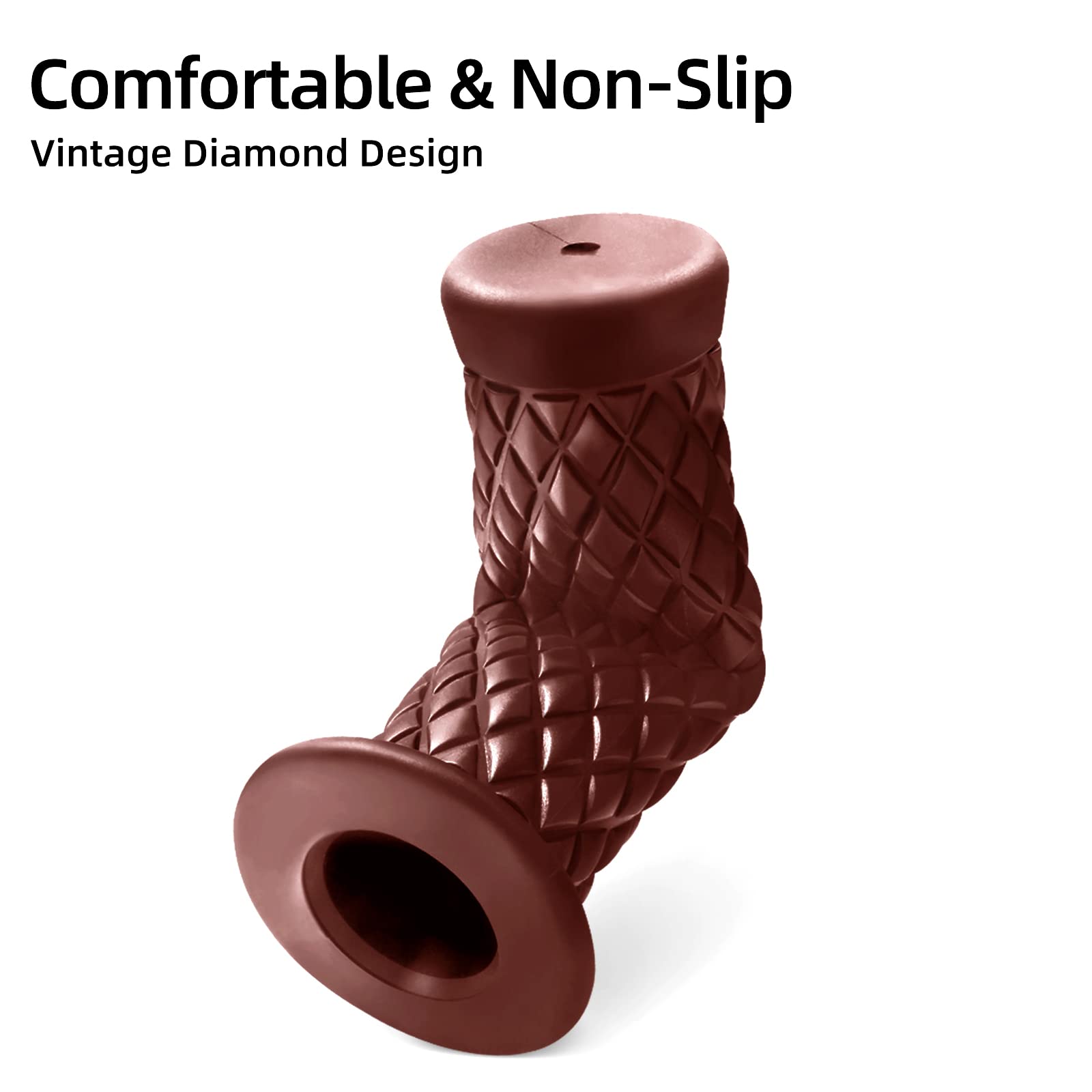 Motorcycle Grips Non Slip Rubber Bar End Thruster Grip 7/8'' 22Mm 24Mm Motorcycle Comfort Hand Handlebar Grip Thruster Grip (Bro