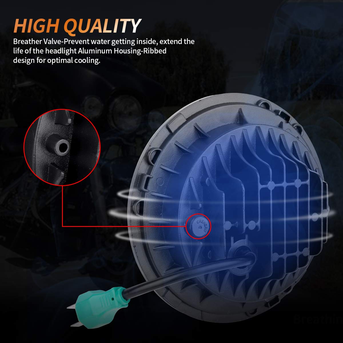 7 Inch Round Led Headlight Bulb Kit With 4.5 Inch Passing Lamps Fog Lights Mounting Ring For Street Glide Ultra Classic Road Kin