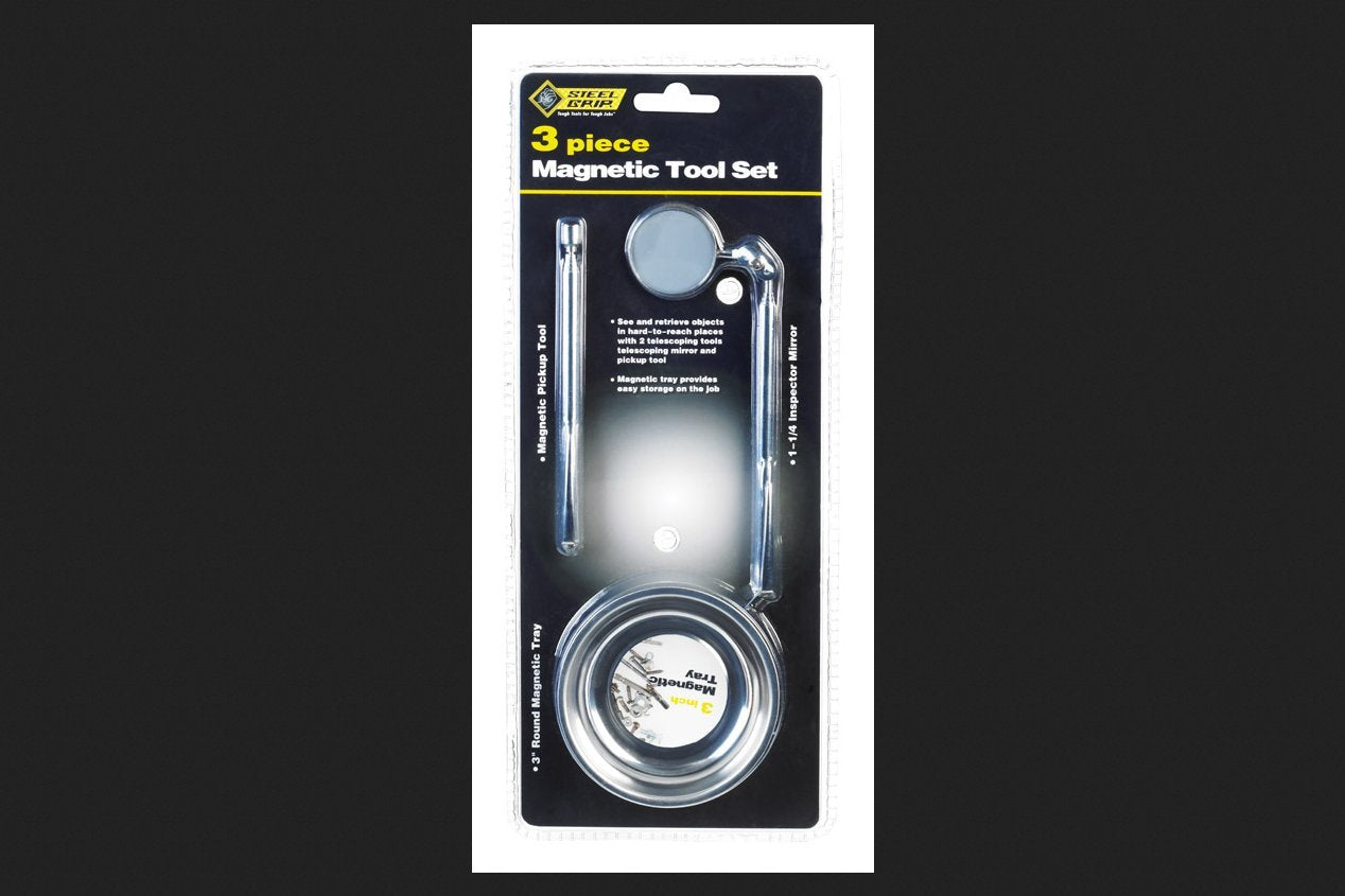 Steel Grip Multiple in. Stainless Steel Magnetic Tray 1 lb. Pull Silver 3 pc.