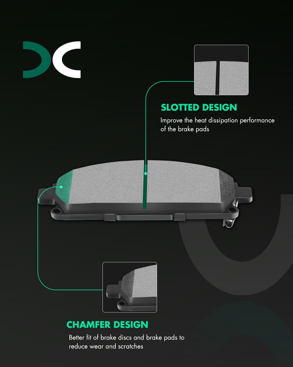 Scitoo D855 D905 Front Semi-Metal Rear Ceramic Brake Pads Sets Fit For Infiniti 2011 2012 2013 2016 2017 2018 2019,For Nissan 20
