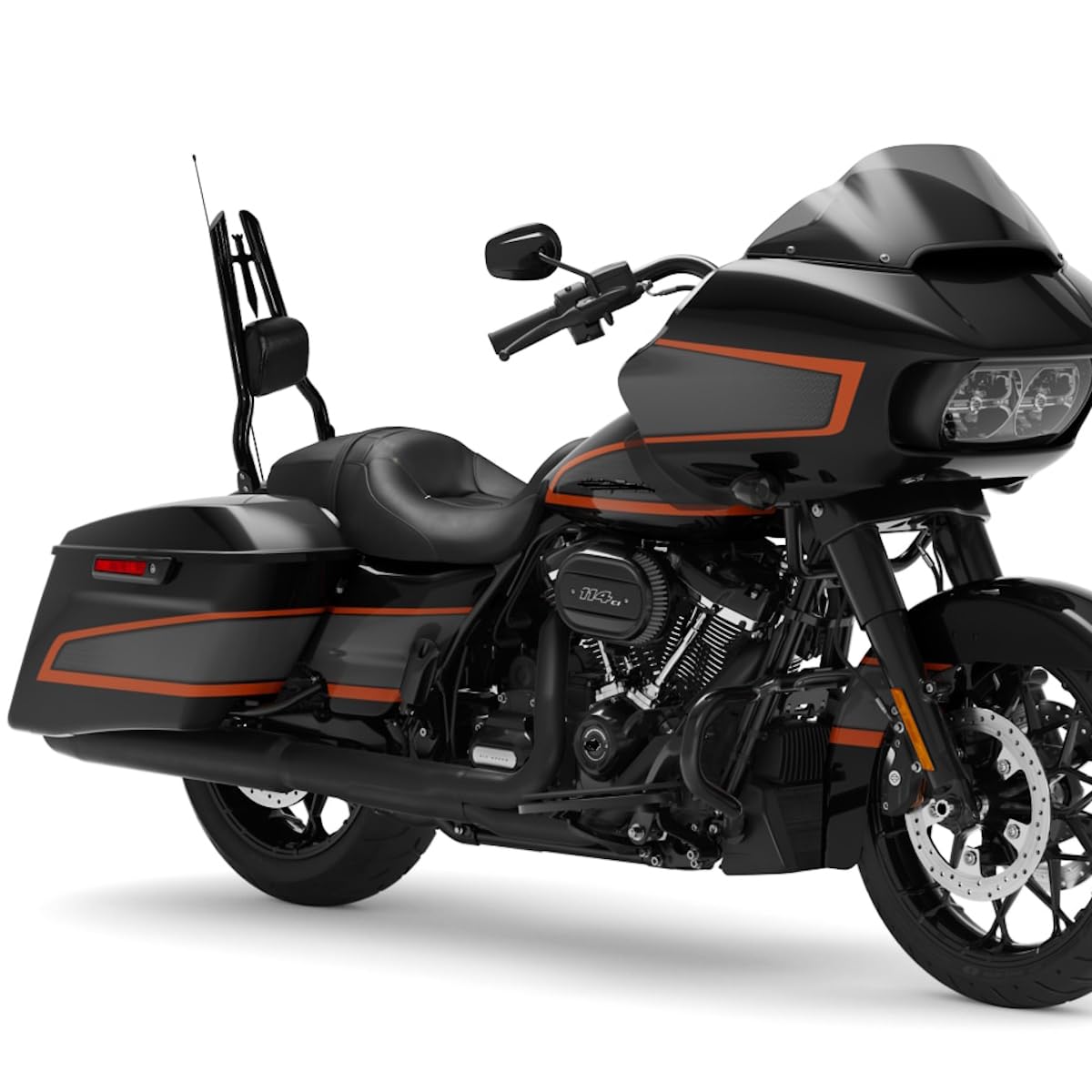 Fjpacemt 30" Detachable Black Sissy Bar Backrest Pad for Harley Touring 2009-2024, Gloss Black, Model FJHD0923-H-BK30