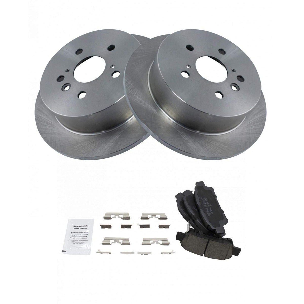 TRQ Rear Brake Pad & Rotor Kit Brake Pads Brake Rotor Ceramic Compatible with 2004-2010 Toyota Sienna