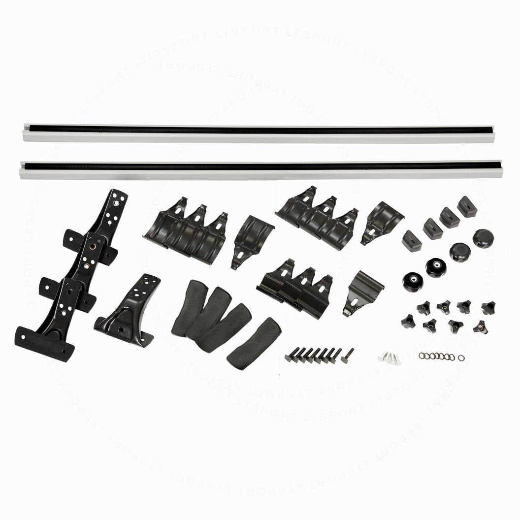 Mph Production 48' (120Cm) Universal Fit Black Adjustable Aluminum Window Frame Roof Rack Cross Bars Cargo Carrier With 3 Pairs Of Mounting Clamps (2 Pcs)