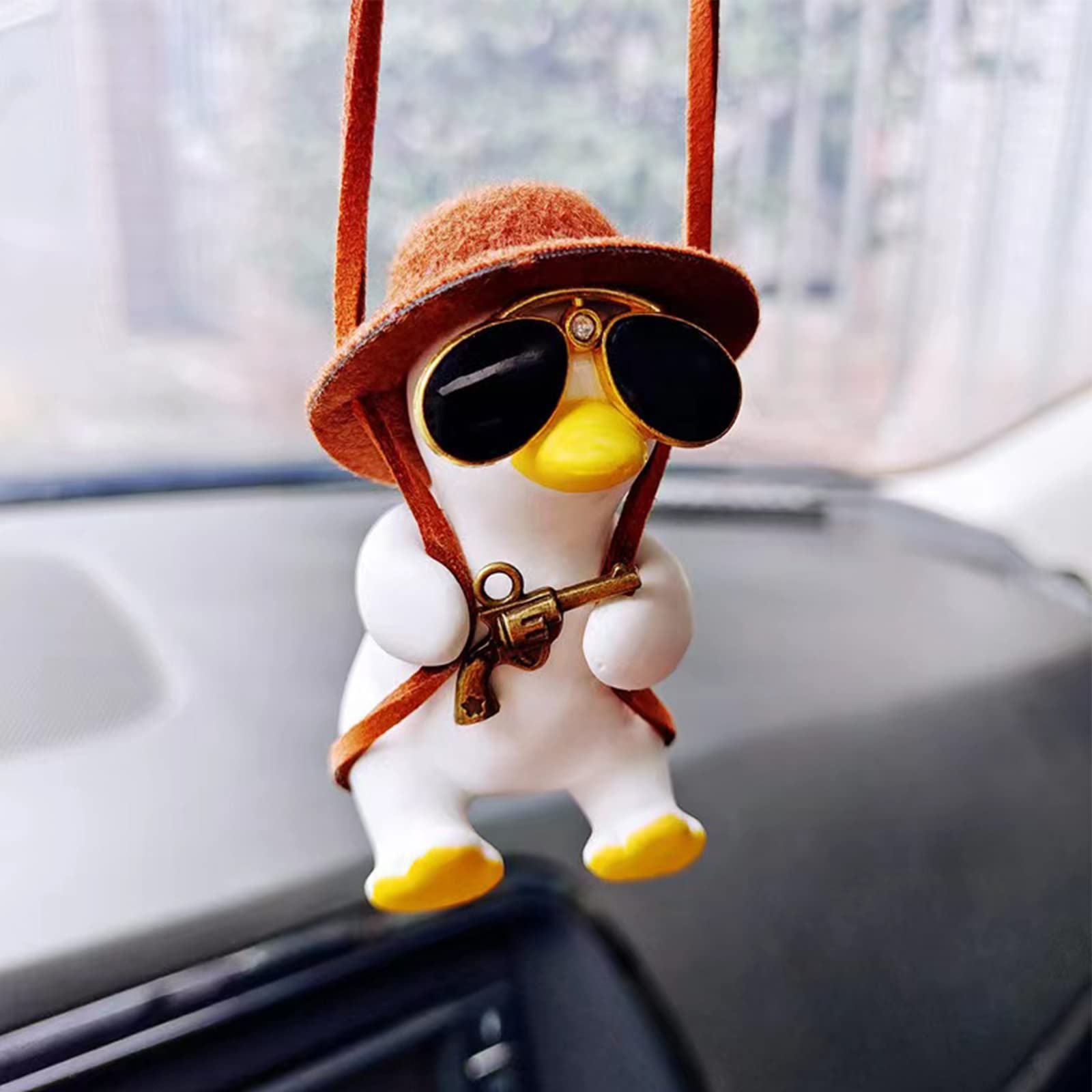 Swing Duck Car Hanging Ornament, Super Cute Swinging Ducks Mirror Hanging Accessories, Auto Decoration Rearview Mirror Pendant Flying Duck Car Interior Set, Christmas Xmas Decorations For Women Girls