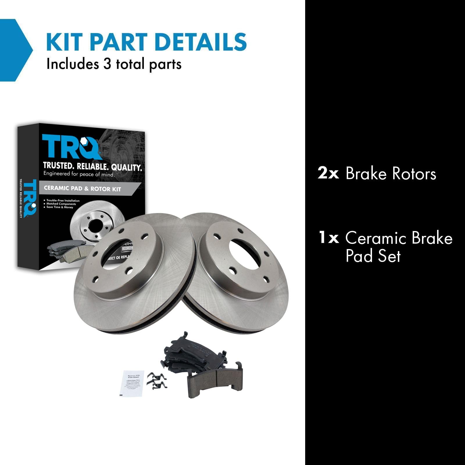 Trq Rotor Brake Pad Ceramic Front Or Rear Kit For Buick Cadillac Chevy Gmc