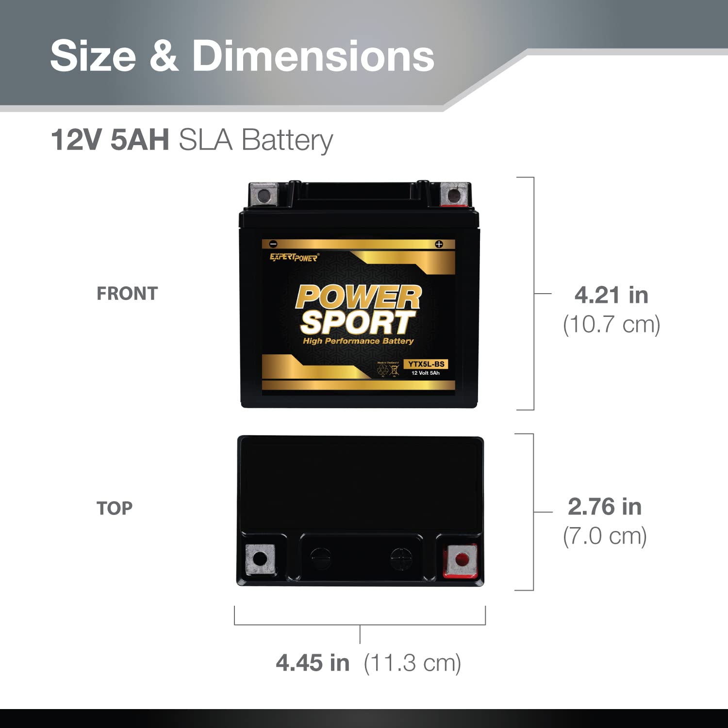 Ytx5L-Bs Battery Replacement (5Ah, 12V, Sealed) Maintenance Free Battery Expertpower