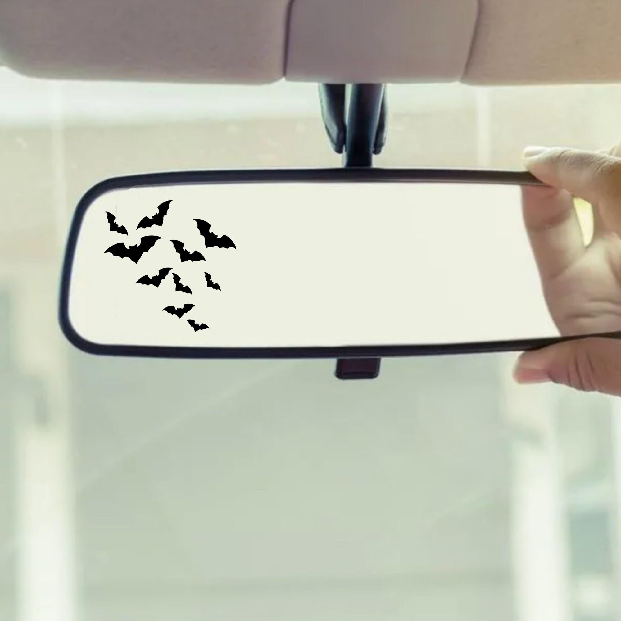 Halloween Bats Rearview Mirror Decal - 3 Pcs Funny Bumper Vinyl Stickers for Auto, Wall, Laptop, Cell, Trucks, Cars, Spooky Car 