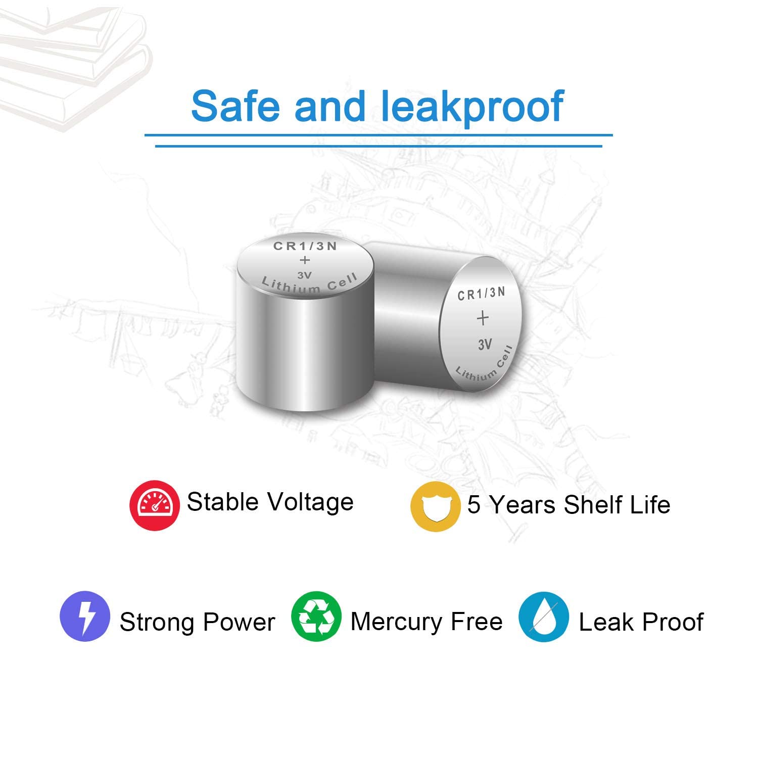 Surpower Cr1/3N 3V Lithium Battery 10 Pack ?5-Year Warranty?